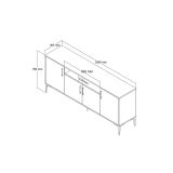 Buffet de Melamina Natural-Gris Oscuro-Negro