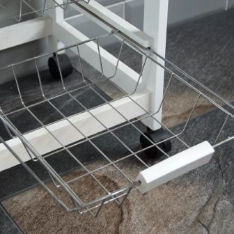 Verdulero Frutero de Cocina 4 Cestas y Cajón 37x37x85 Blanco