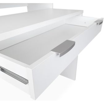 Mesa Escritorio Extensible, Consola Extensible,Color Blanco, Medidas: 90 cm (Largo) x 33-63,4 cm (Ancho) x 87,5 cm (Alto)
