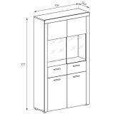 Mueble de Comedor, Mueble Salón, Acabado en Color Cañón, Medidas: 301 cm (Ancho) x 177 cm (Alto) x 41,4 cm (Fondo)