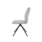 Pack de 2 Sillas Tapizadas en Tela Gris, Patas Negras, Asiento y Respaldo Ergonómicos y Acolchados Medidas 63x48x93 cm