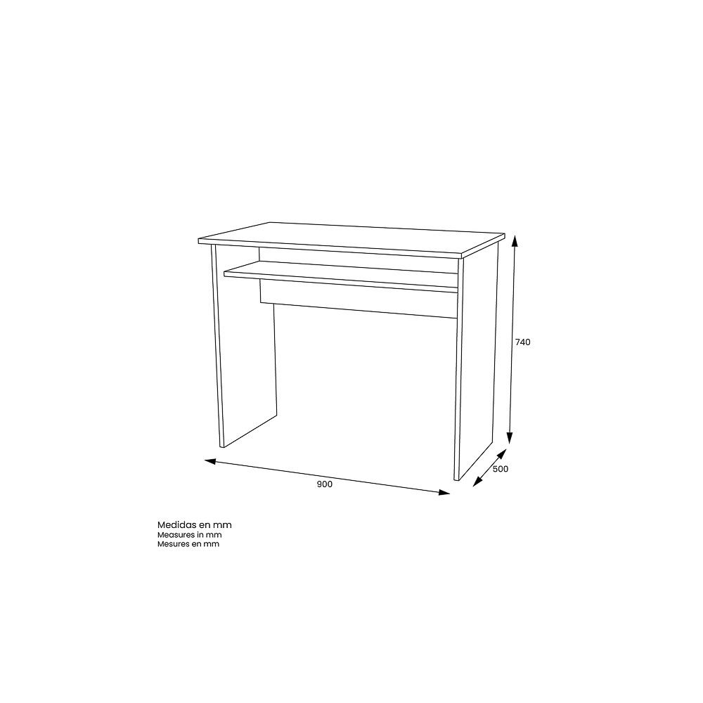 Mesa Escritorio | Mesa de Estudio | Contiene Bandeja | Color Roble | Medidas: 90 x 74 x 50 cm
