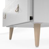 Cómoda con 5 Cajones, para Dormitorio, Acabado en Color Blanco, Medidas: 80 cm (Ancho) x 120 cm (Alto) x 48 cm (Fondo)