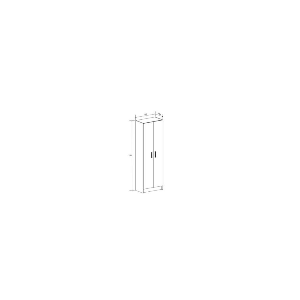 Mueble Multiusos Armario Auxiliar Color Beige – 2 Puertas, 4 Baldas, Práctico y Funcional, Madera, 60x180x35 cm