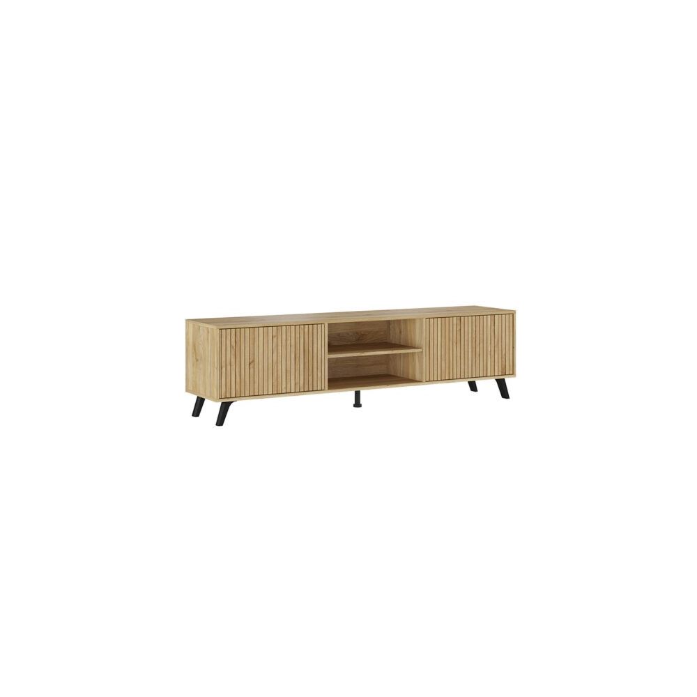 Conjunto de Salón Mueble Completo: Bajo TV, Mueble Bar, Estantería y Mueble Colgar - Estilo Mauvella Rayas.