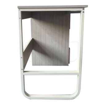 Escritorio Oficina 120 cm con 3 Cajones, Mesa de Ordenador Moderna, Tablero MDF y Melamina, Gris/Blanco, 120x48x74 cm