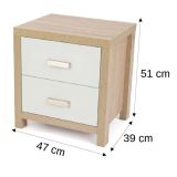Mesilla de Noche 2 Cajones Color Cambria Blanco - ¡Compra Ahora!