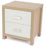 Mesilla de Noche 2 Cajones Color Cambria Blanco - ¡Compra Ahora!